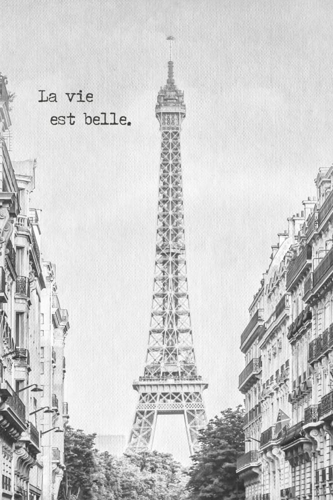 Eiffel Tower La Vie Est Belle by Melanie Viola — canvas wall art