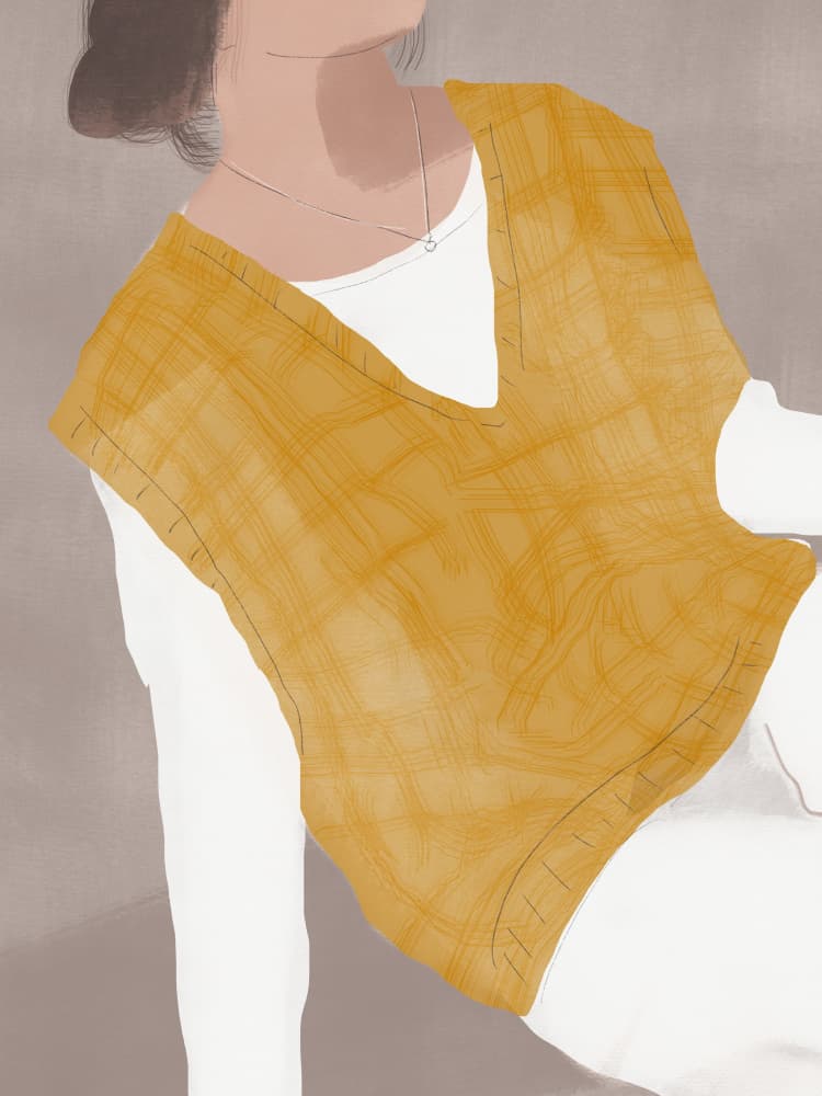 Plaid Sweater Style by Little Dean — canvas wall art