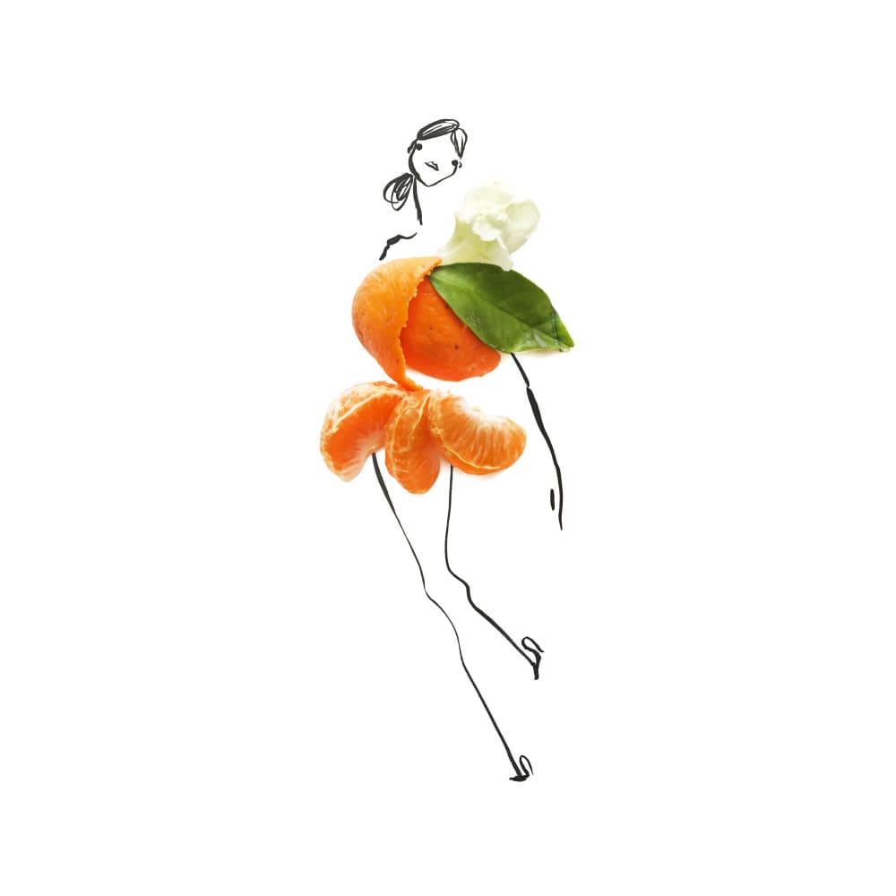 Orange Fashion Sketch by Gretchen Roehrs — canvas wall art