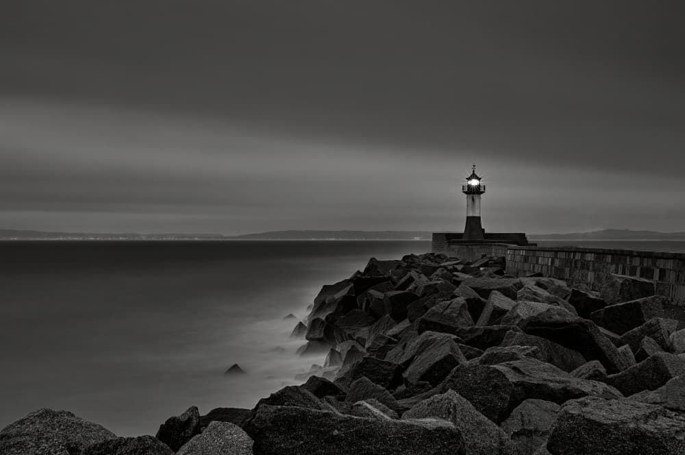 Serene Lighthouse Night by Radek Pohnan — canvas wall art