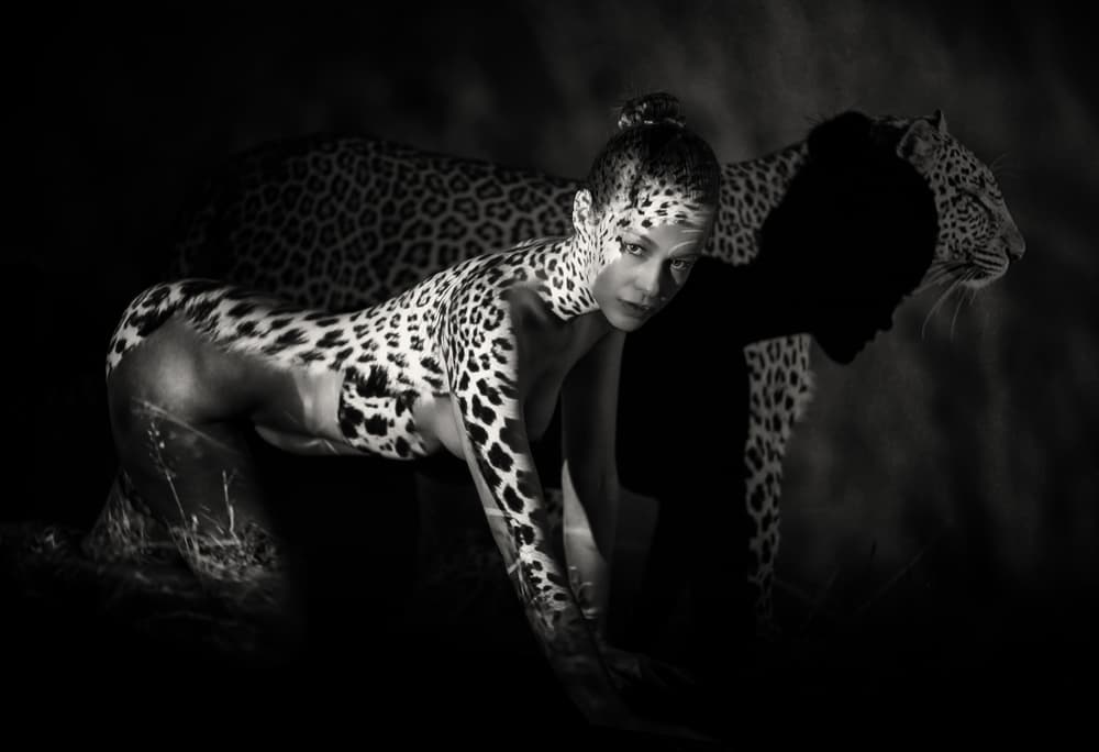 Wild Leopard Woman by James Yang — canvas wall art