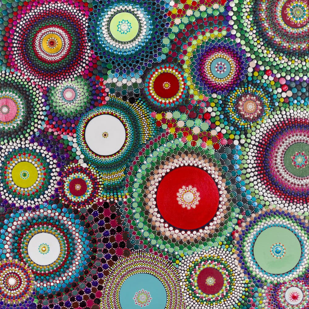 Vibrant Dot Mandalas by Amy Diener — canvas wall art