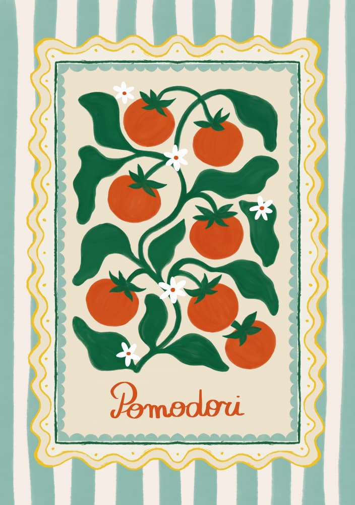 Rustic Italian Pomodori by Katarzyna Gąsiorowska — canvas wall art
