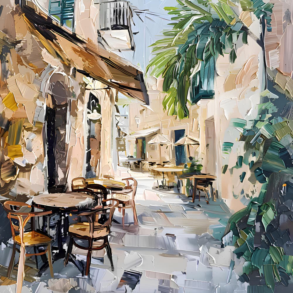 Sunny European Cafe by Avanesova Elena — canvas wall art