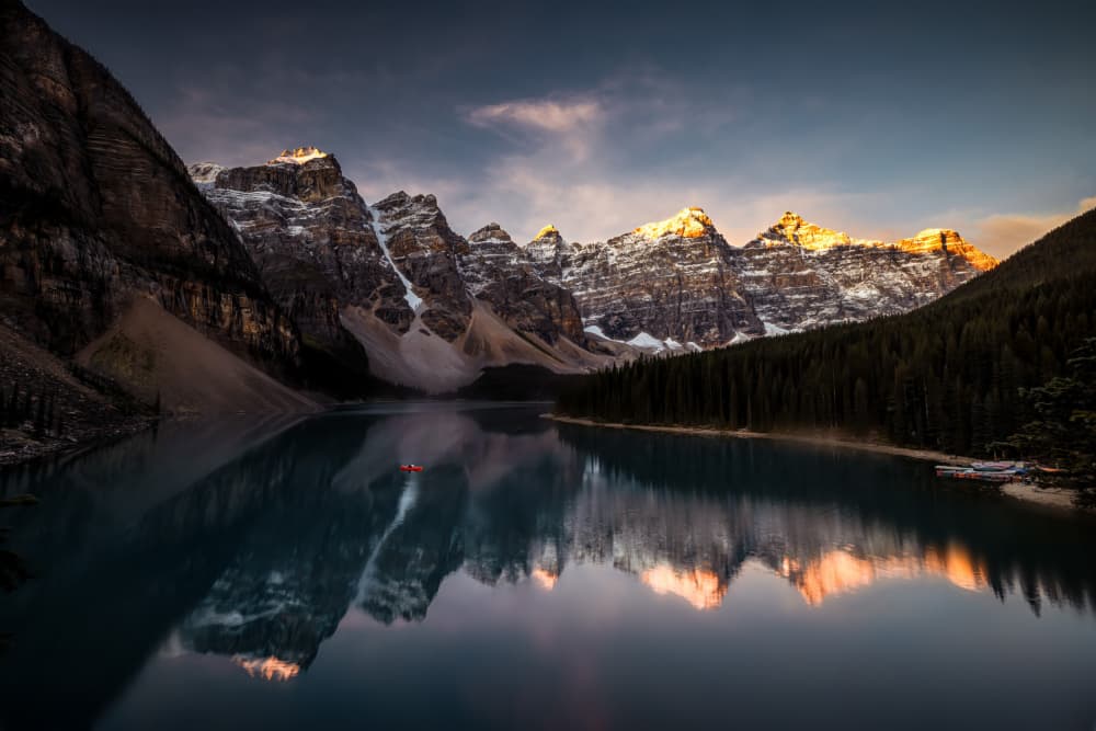 Moraine Lake Golden Reflection by Li Ying — canvas wall art