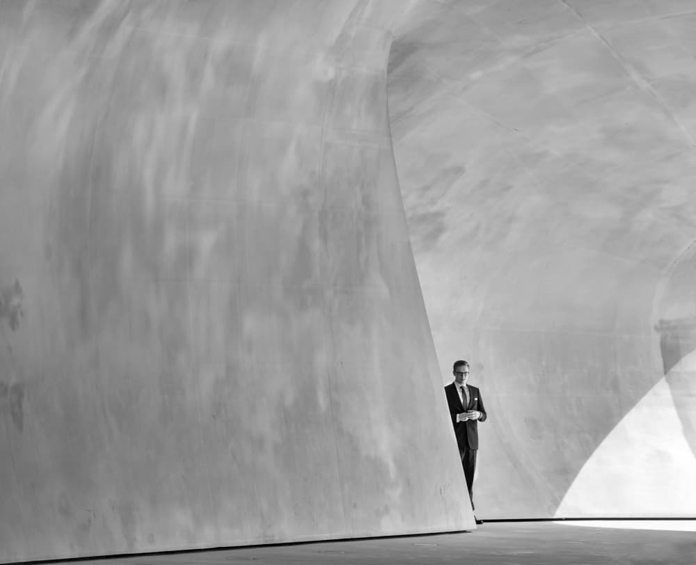 Elegant Man Modern Architecture by Hans Günther — canvas wall art