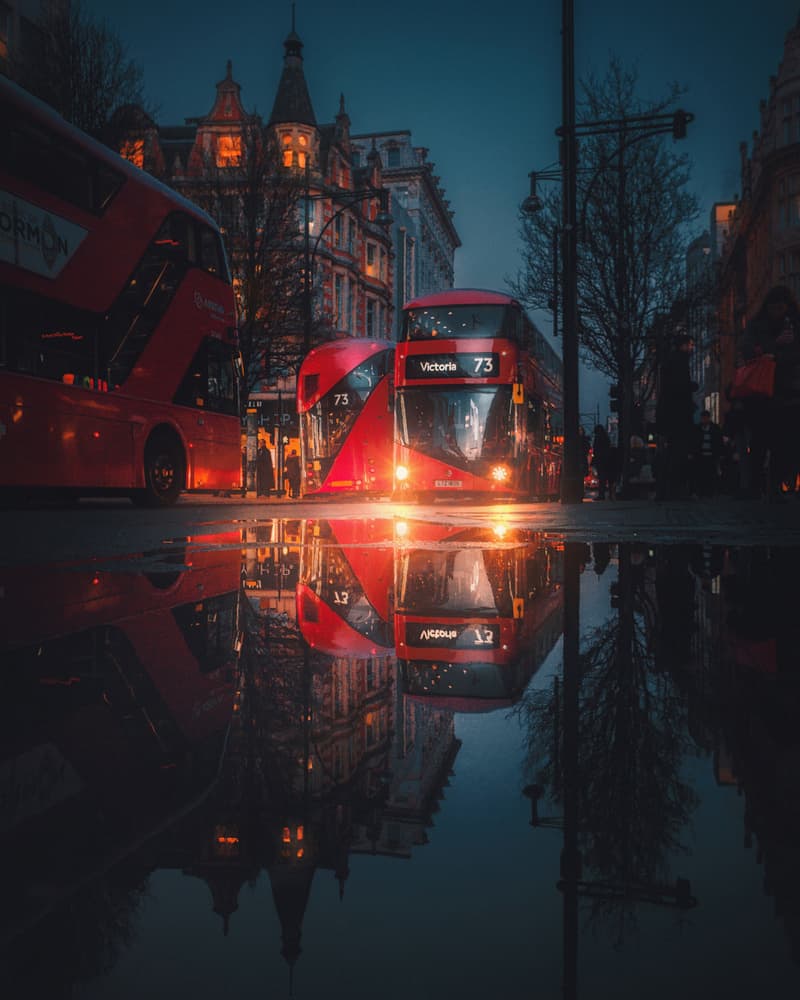 Moody London Reflections by David George — canvas wall art