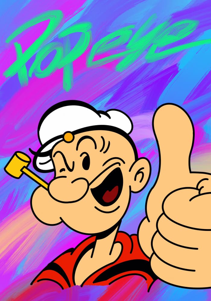 Tumbs up Popeye by Tomas Härstedt — canvas wall art