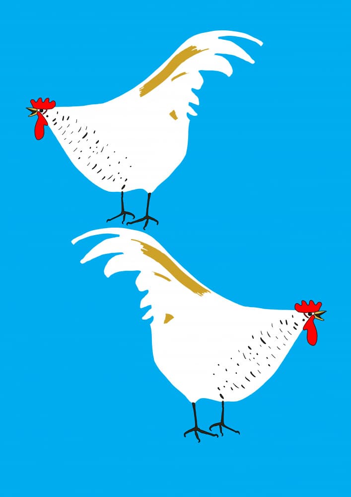 White Rooster Duo by Nicholas — canvas wall art
