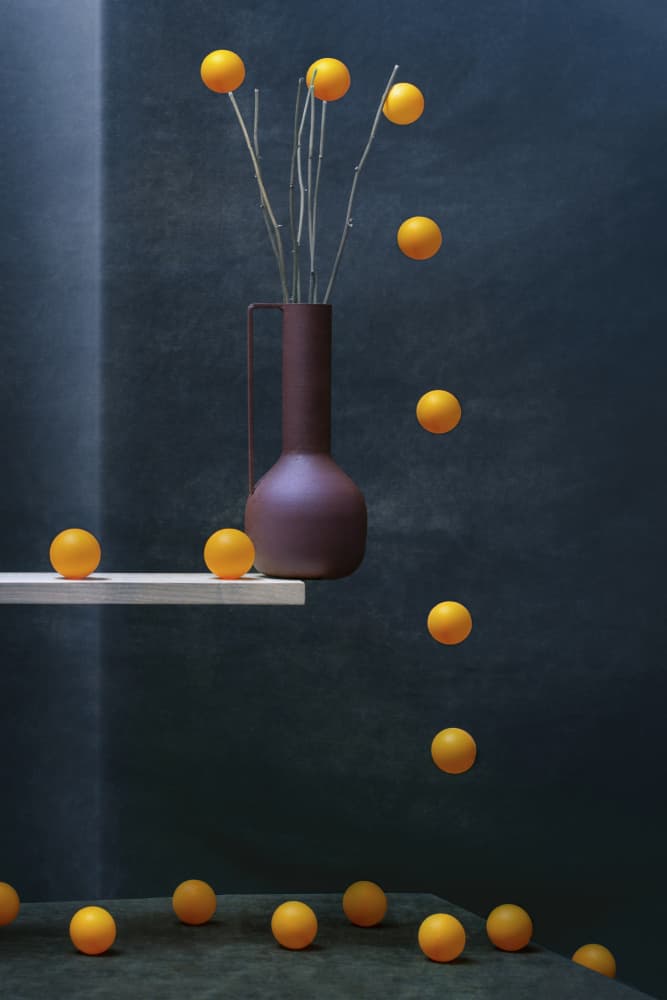 Floating Oranges Still Life by Brig Barkow — canvas wall art