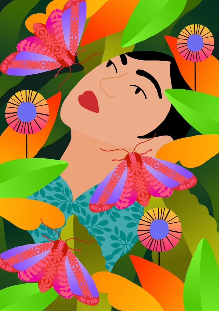 Girl With Her Plants by Rafaela Mascaro — canvas wall art
