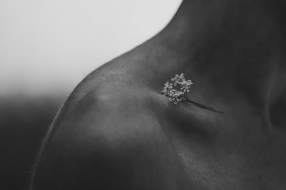Delicate Shoulder Blooms by Mohjavad — canvas wall art