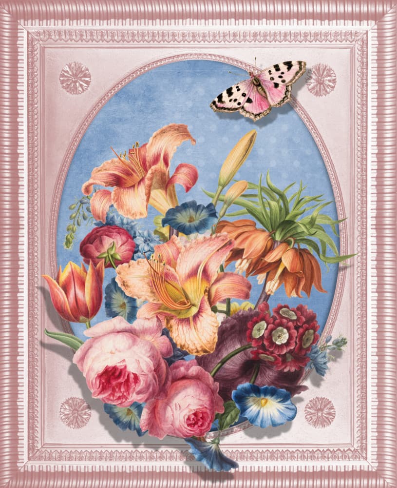 Elegant Floral Butterfly by Marja van den Hurk — canvas wall art