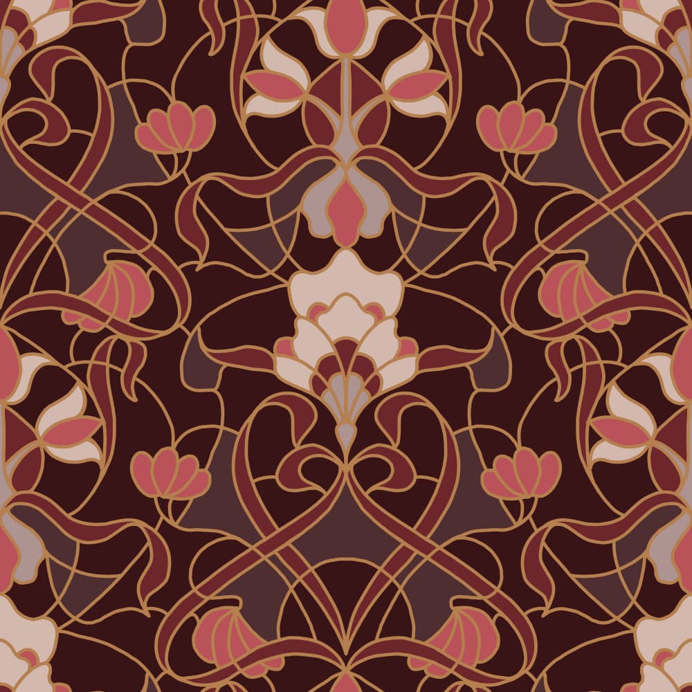 Ornate Burgundy Blooms by Alexandra Weise — canvas wall art