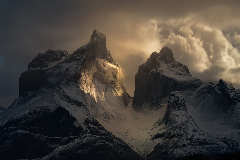 Golden Mountain Peaks by Carlos Guevara Vivanco — canvas wall art