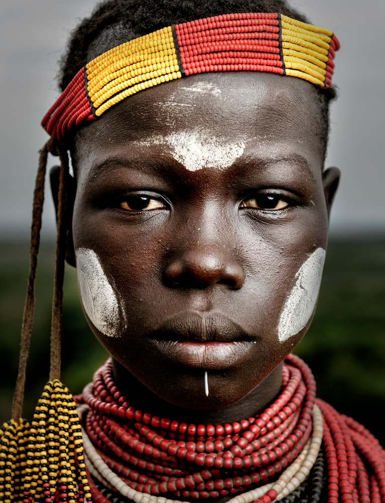 African Tribal Portrait by Mohammed Al Sulaili — canvas wall art