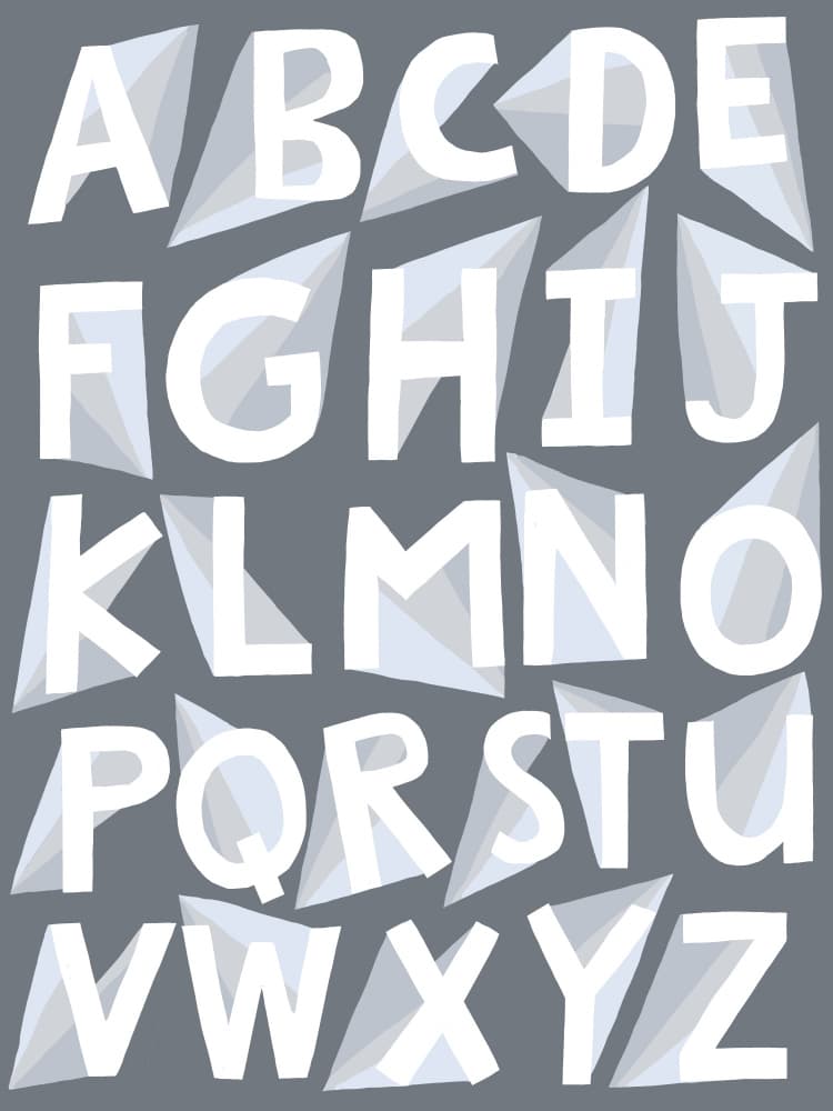 Geometric Alphabet Shadows by Carla Daly — canvas wall art