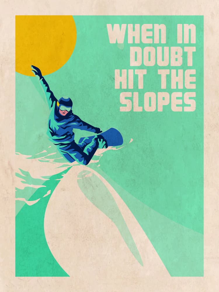 Hit The Slopes Snowboarder by WallChart Art Studio — canvas wall art