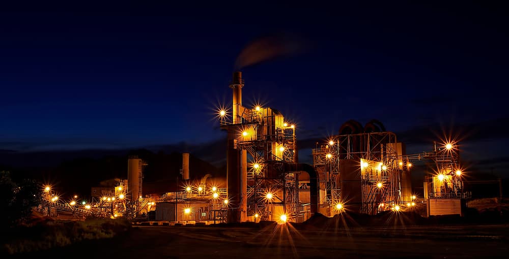 Glowing Industrial Night by verdon — canvas wall art