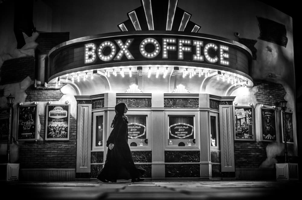 Night Box Office Walk by Hasan Dimdik — canvas wall art