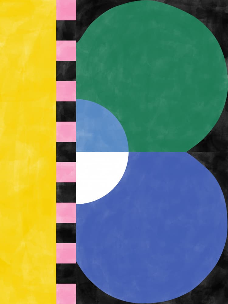 Colorful Geometric Abstract by Elena Ristova — canvas wall art