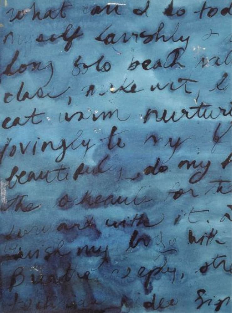 Deep Blue Script by Deb Chaney — canvas wall art