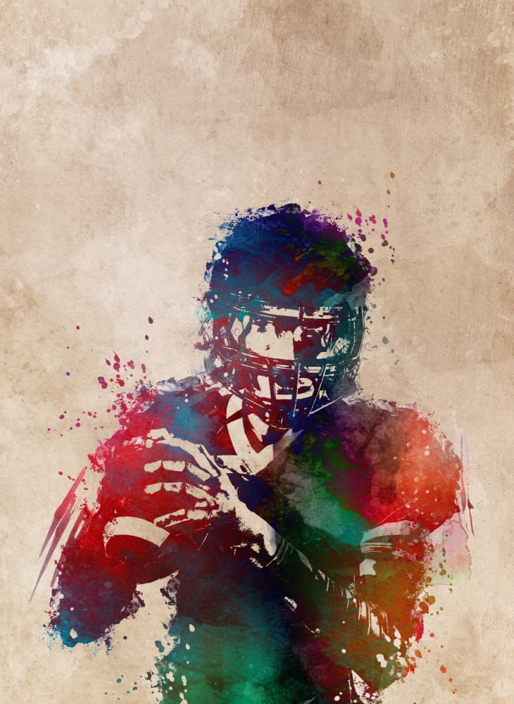 Vibrant Football Player by Justyna Jaszke — canvas wall art