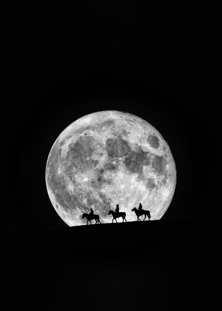 Western Night Riders by Tiger Seo — canvas wall art
