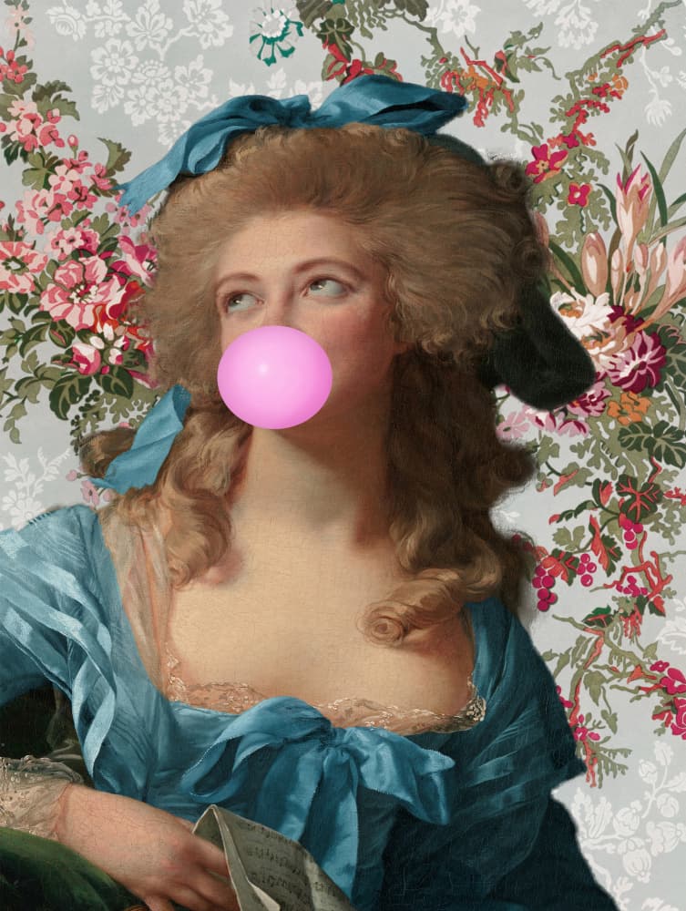 Rococo Bubblegum Woman by Talitha McQueen — canvas wall art