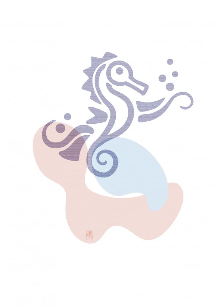 Pastel Seahorse Abstract by Osvaldo Russo — canvas wall art