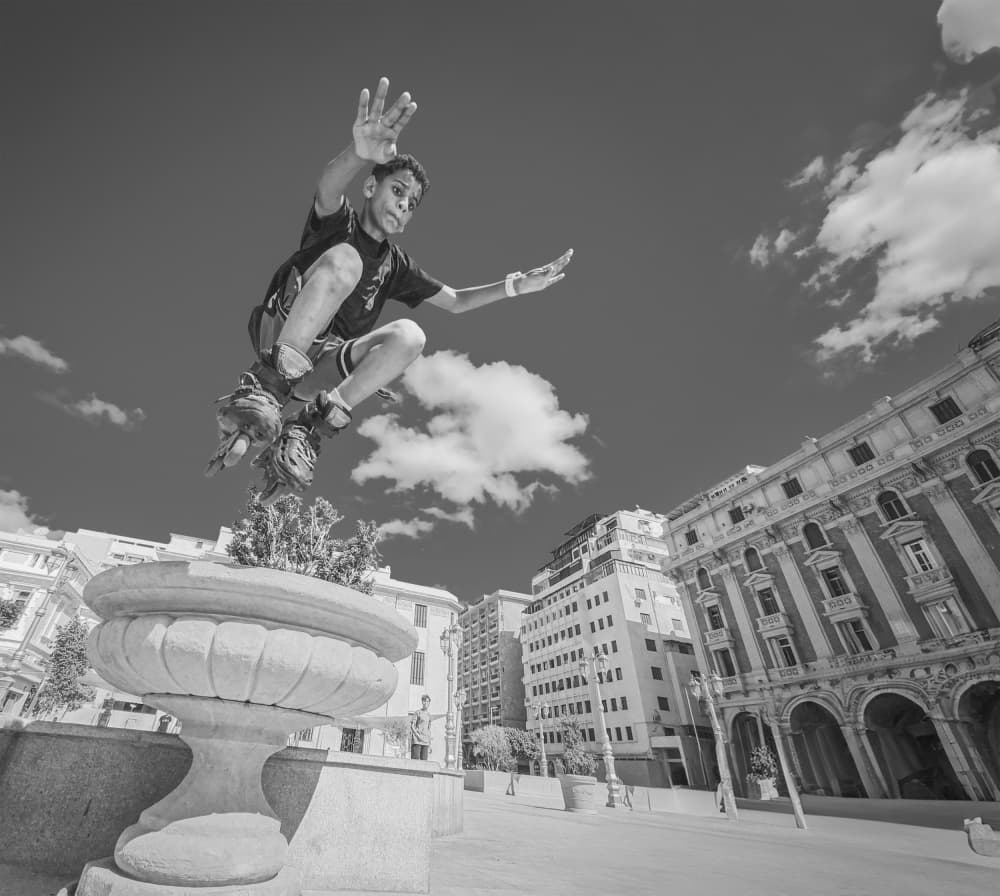 Urban Parkour Jump by Hesham Ragab — canvas wall art