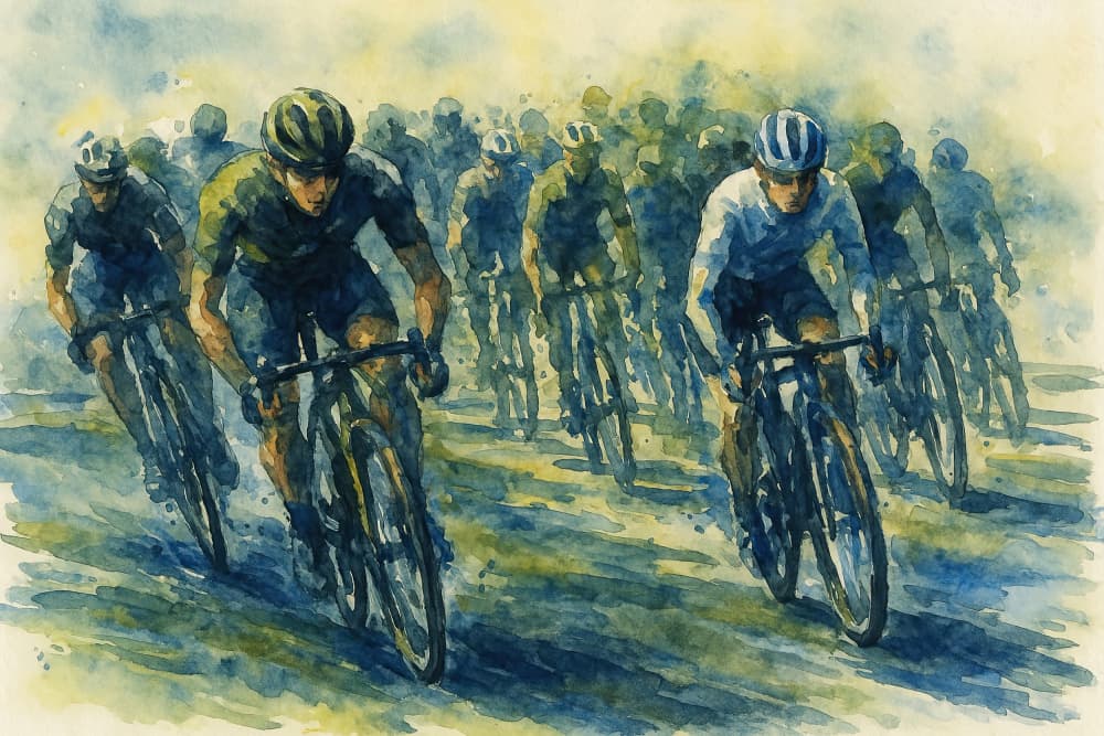 Dynamic Cycling Race by Natalie Bruns — canvas wall art