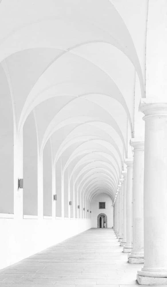 White Arched Hallway by Marianne Wogeck — canvas wall art