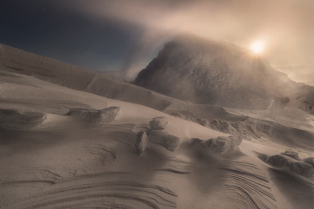 Sunlit Winter Peak by Marian Kuric QEP — canvas wall art
