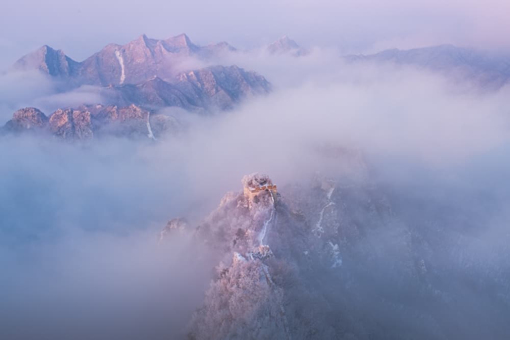 Misty Great Wall Mountains by Simoon — canvas wall art