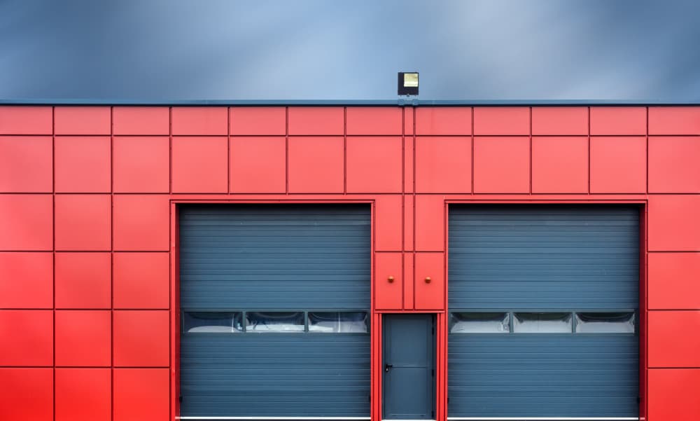 Red Facade Blue Doors by Benoît Thierard — canvas wall art