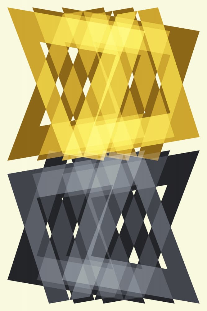 Geometric Golden Grey Triangles by Petr Strnad — canvas wall art