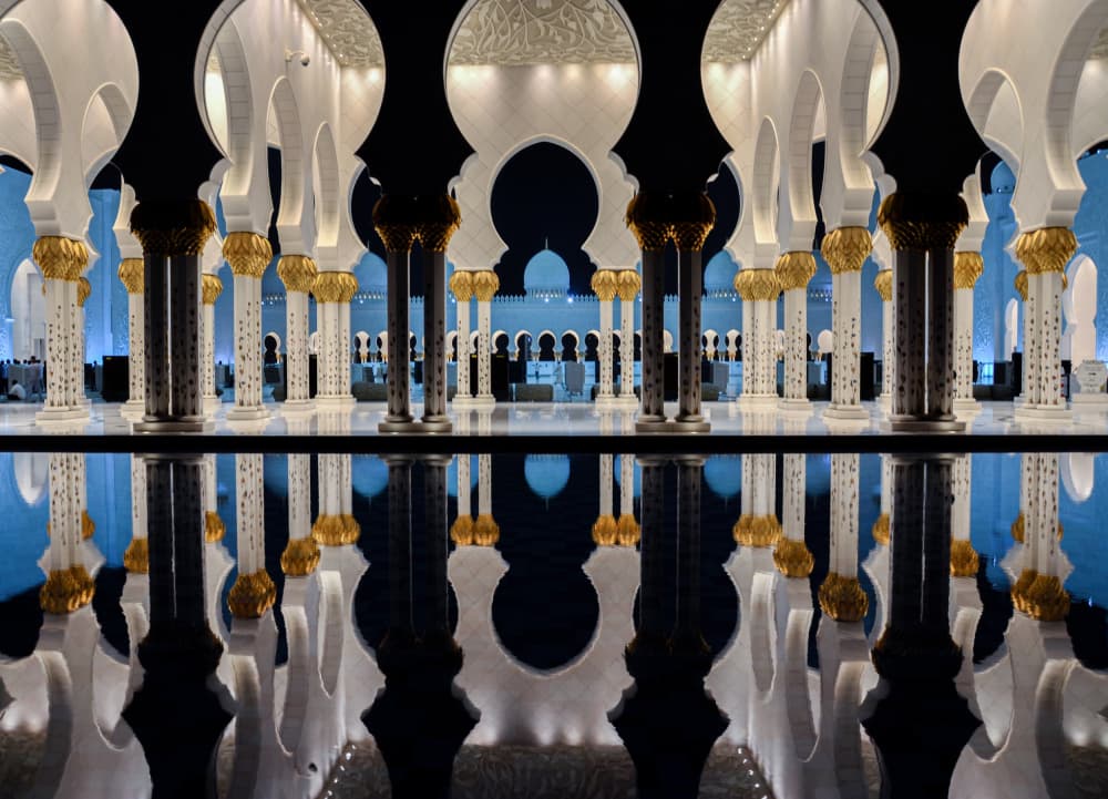 Grand Mosque Reflection by Mrinal Nath — canvas wall art