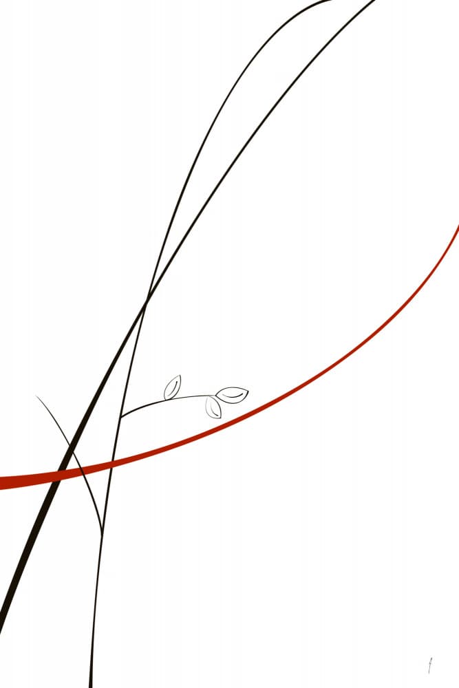 Minimalist Branch Curves by Ankie Kooi — canvas wall art
