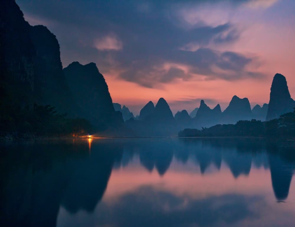 Twilight Mountain Reflections by Yan Zhang — canvas wall art