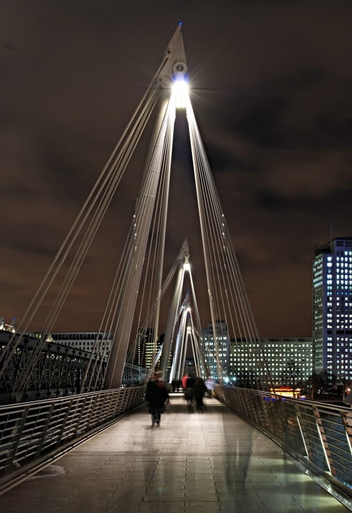 Illuminated Bridge Walk by Jan Lykke — canvas wall art