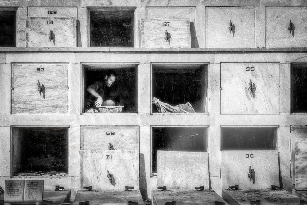 Working in the Crypt by Andy Bauer — canvas wall art