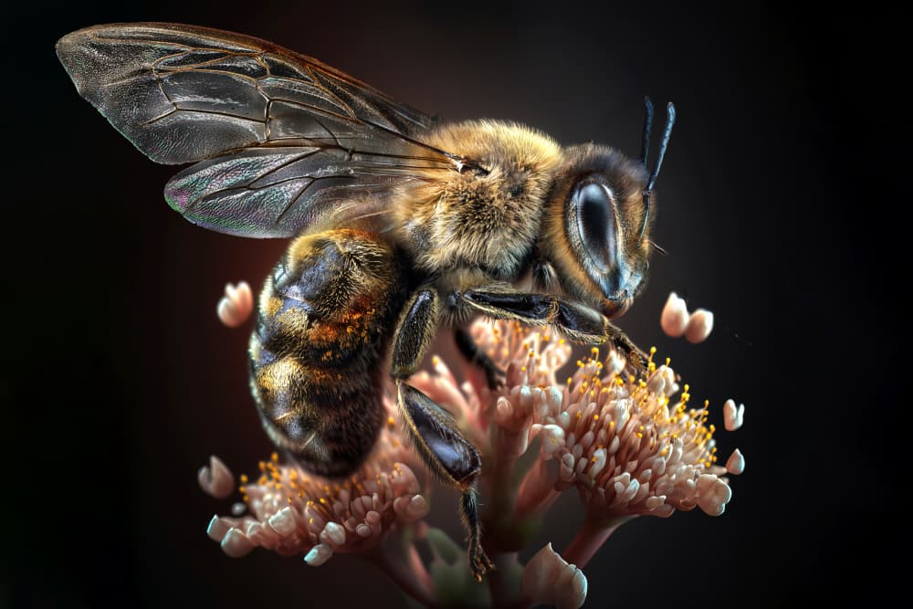 Golden Bee on Bloom by Marcel Egger — canvas wall art