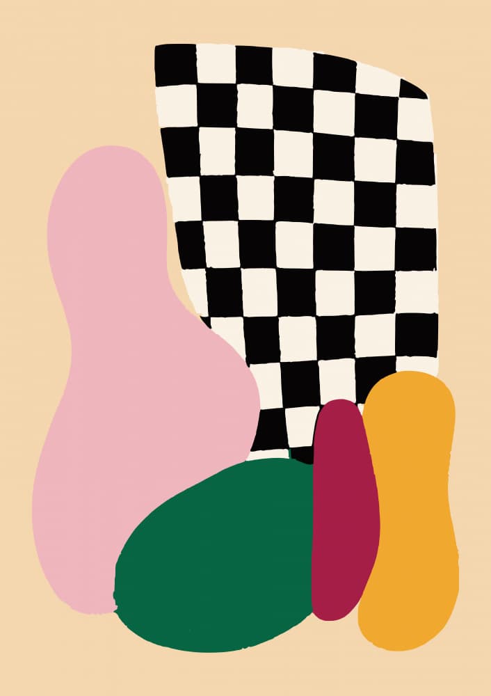 Modern Checkered Shapes by Patryk Krygowski — canvas wall art