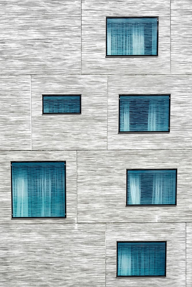 Modern Blue Windows by Michel Romaggi — canvas wall art