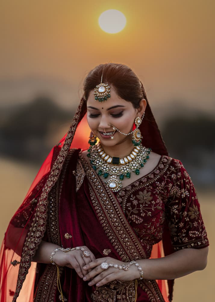 Indian Bride Sunset by Hamza Qarooni — canvas wall art