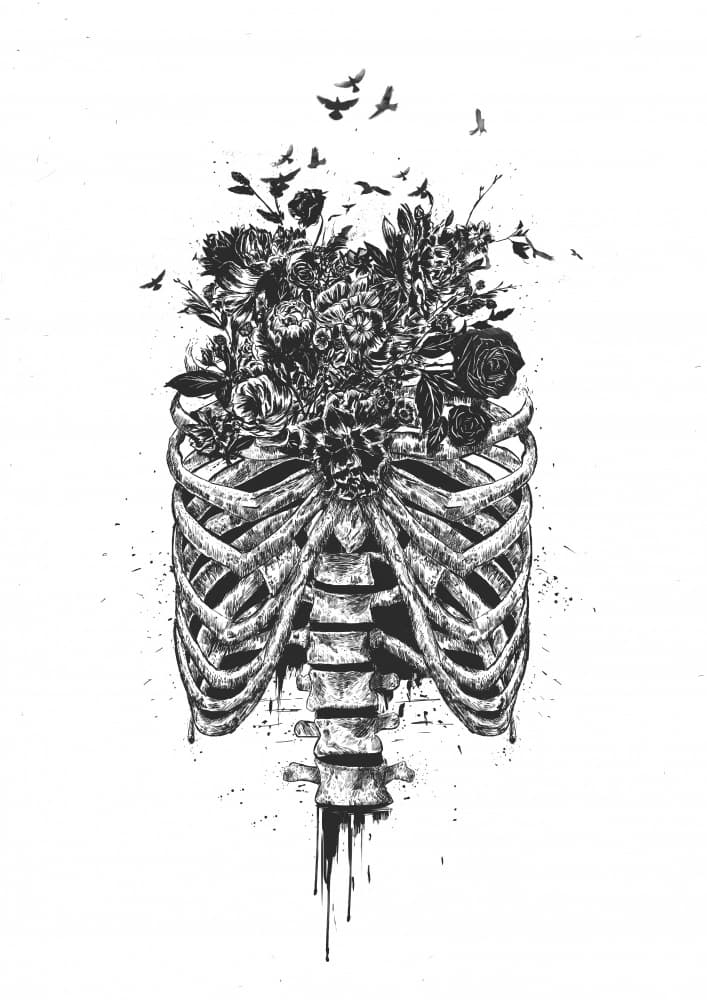 Flowering Ribcage by Balazs Solti — canvas wall art