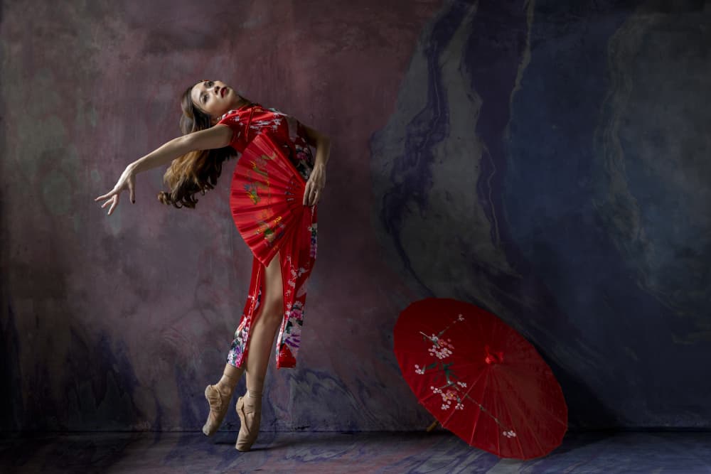 Elegant Red Dress Ballet by Lisdiyanto Suhardjo — canvas wall art