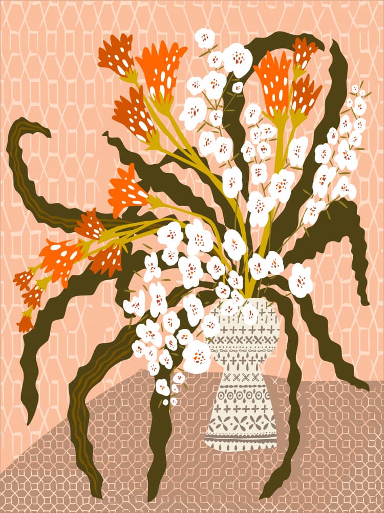 Graphic Flower Bouquet by Annick — canvas wall art