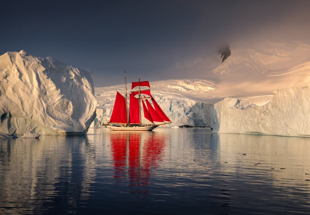 Red Sails Polar Expedition by Karol Nienartowicz — canvas wall art